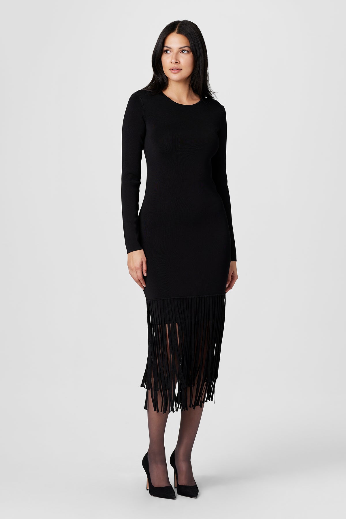 Darby Long Sleeve Fringe Dress - Toccin