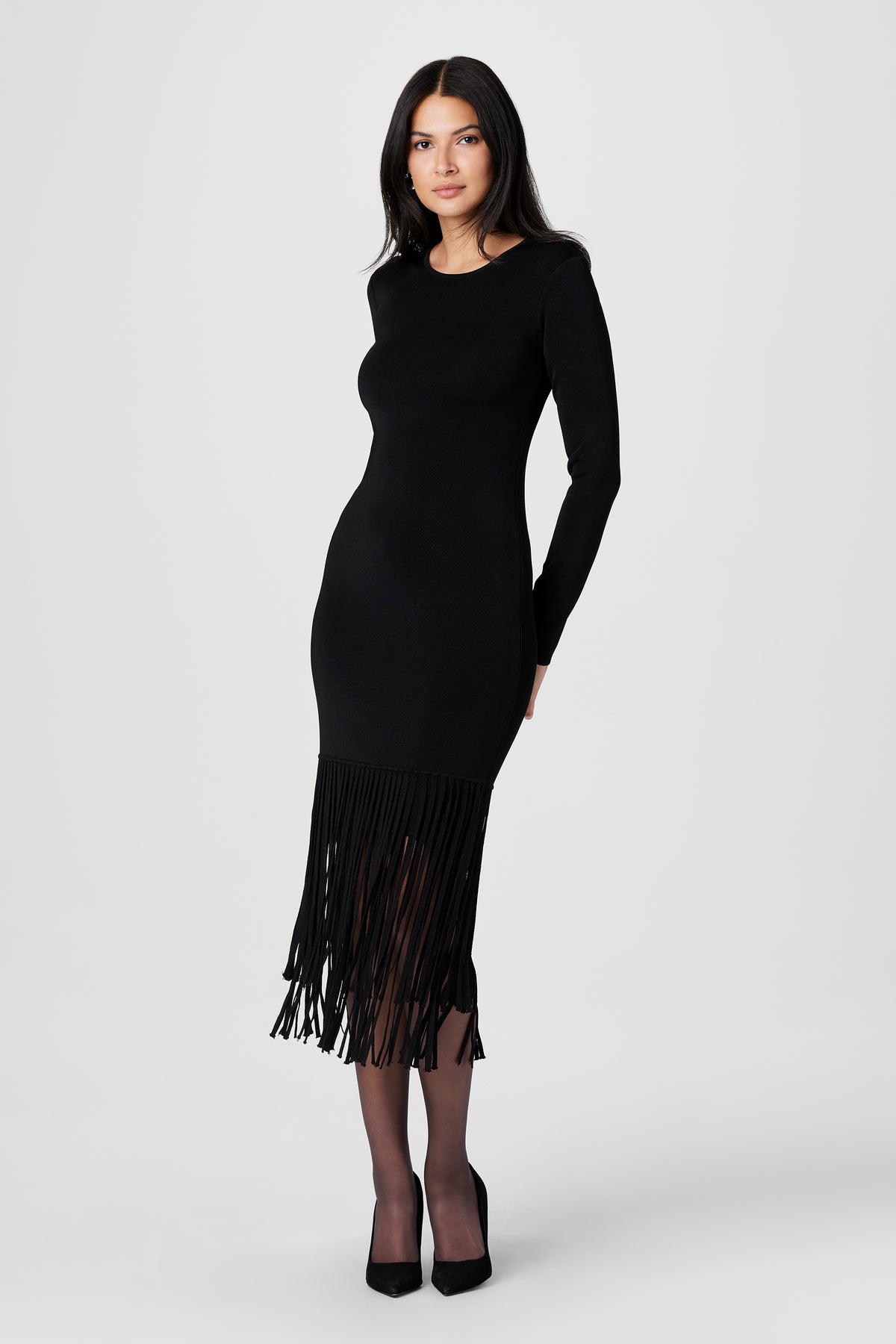 Darby Long Sleeve Fringe Dress - Toccin