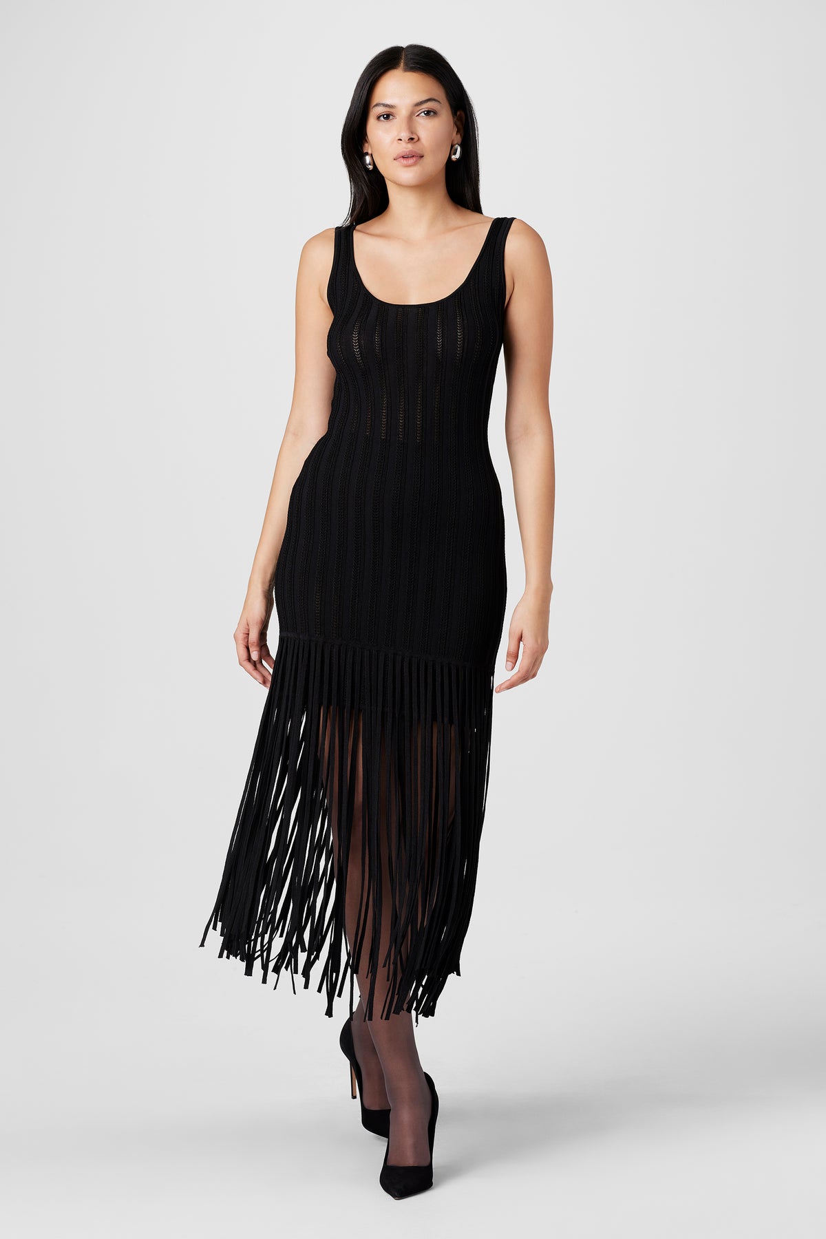 Lorelai Scoop Neck Fringe Dress - Toccin