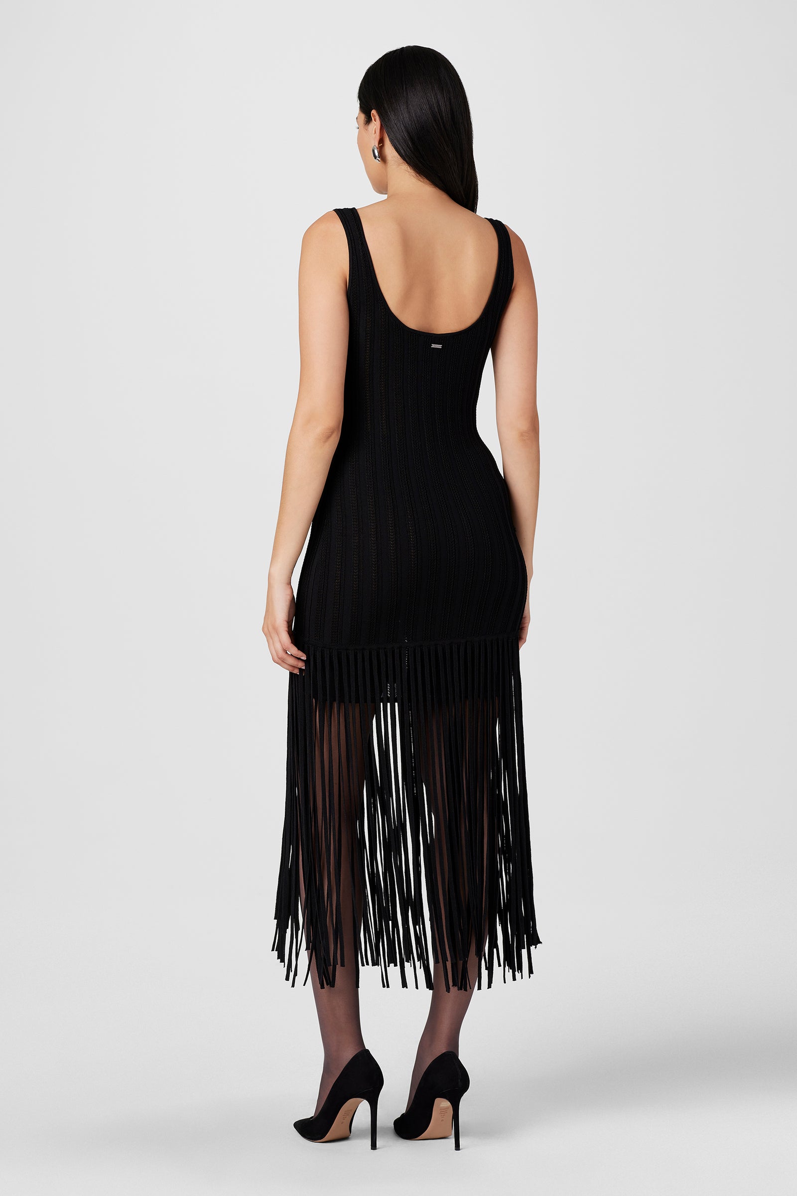 Lorelai Scoop Neck Fringe Dress - Toccin