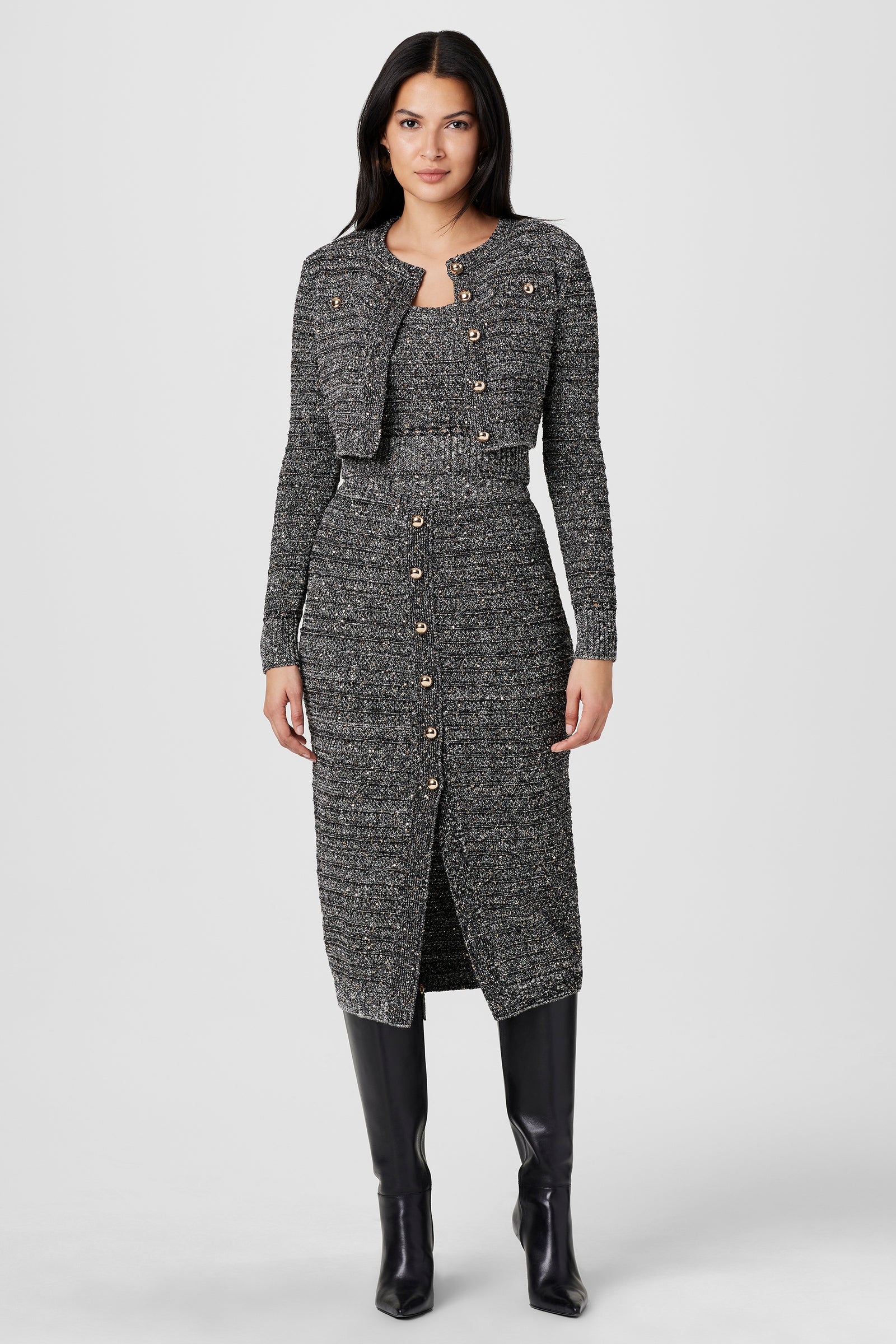 Tani Embellished Knit Pencil Skirt - Toccin