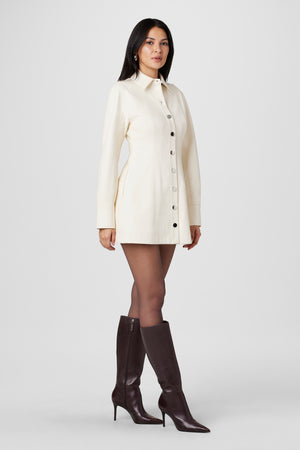 Alexa Seamed Vegan Leather Dress - Toccin