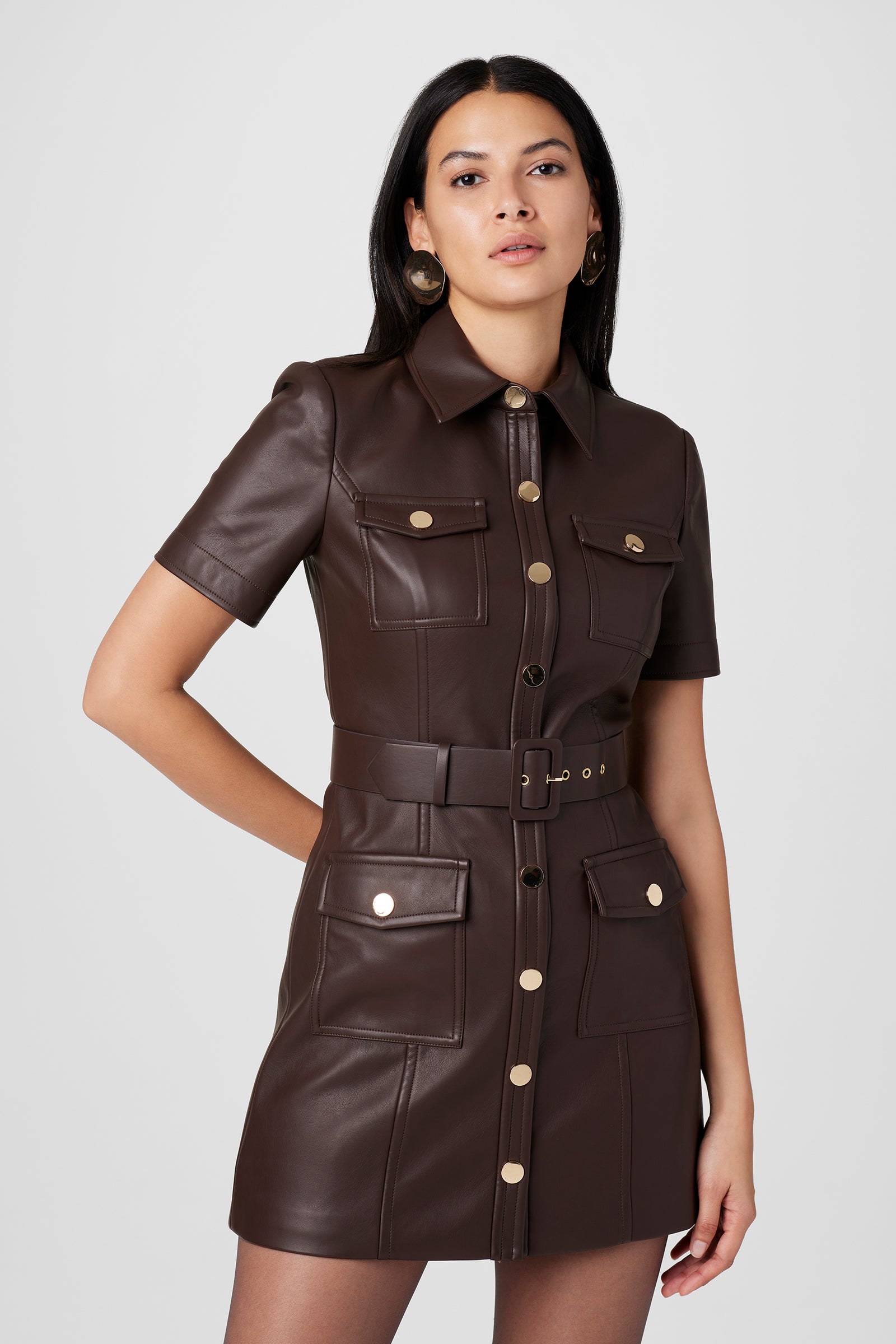 Lydia Vegan Leather  Mini Dress - Toccin