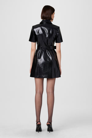 Lydia Vegan Leather  Mini Dress - Toccin