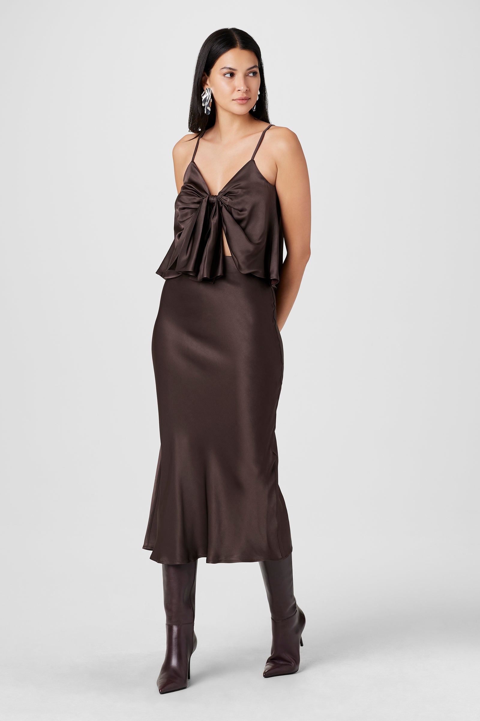 Heidi Silk Satin Slip Skirt - Toccin