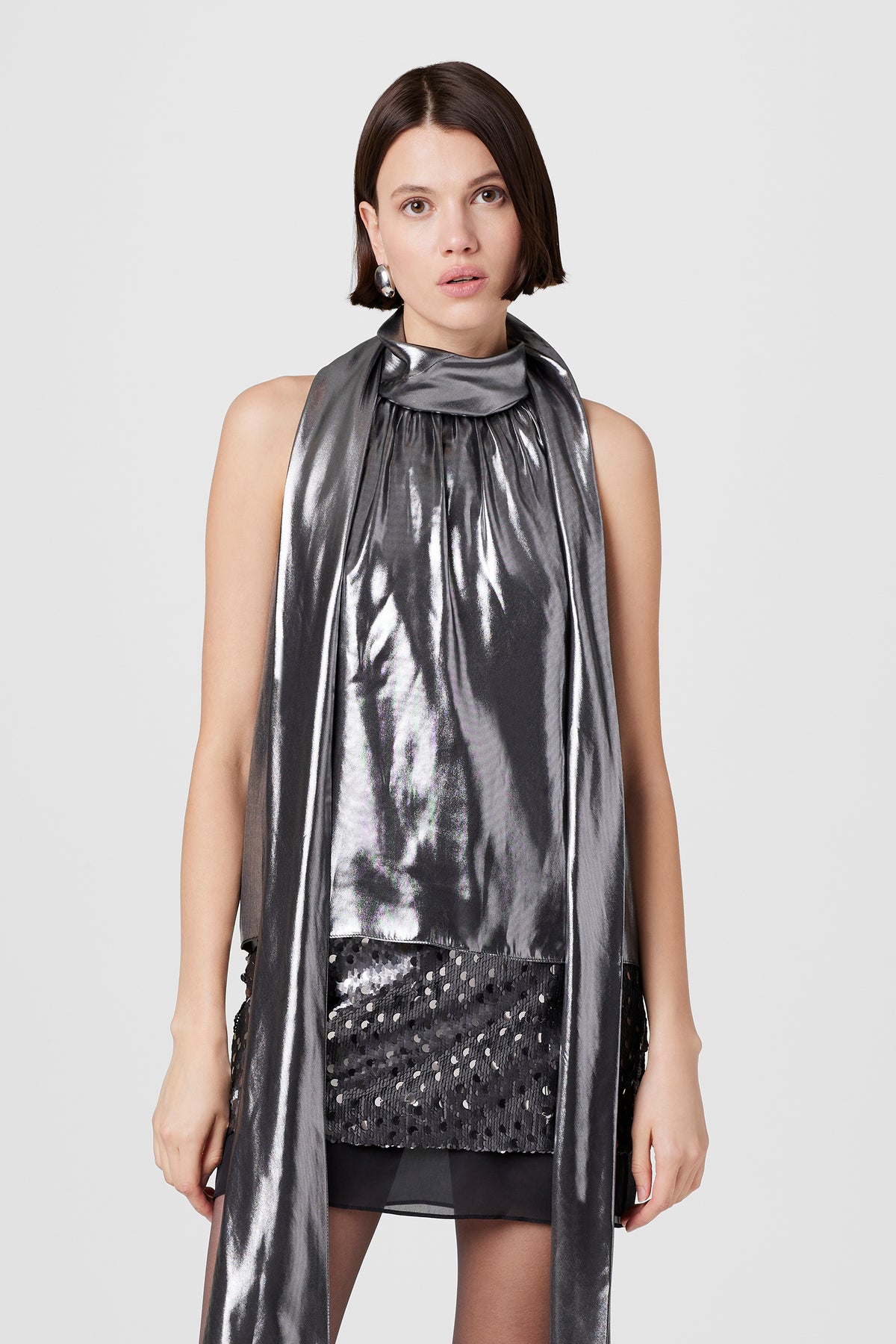 Hattie Sleeveless Metallic Blouse - Toccin