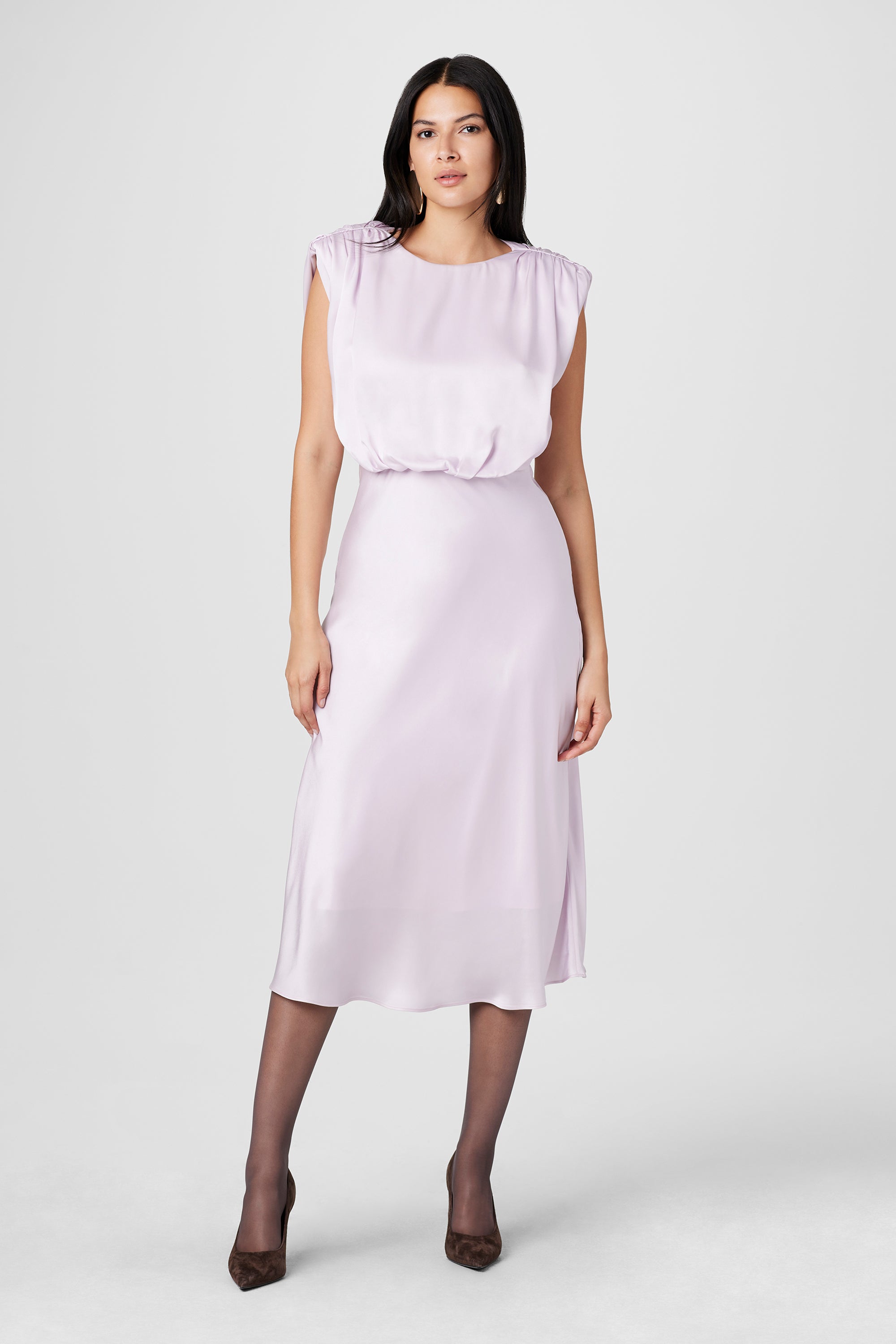 Flora Sleeveless Blouson Midi Dress - Toccin