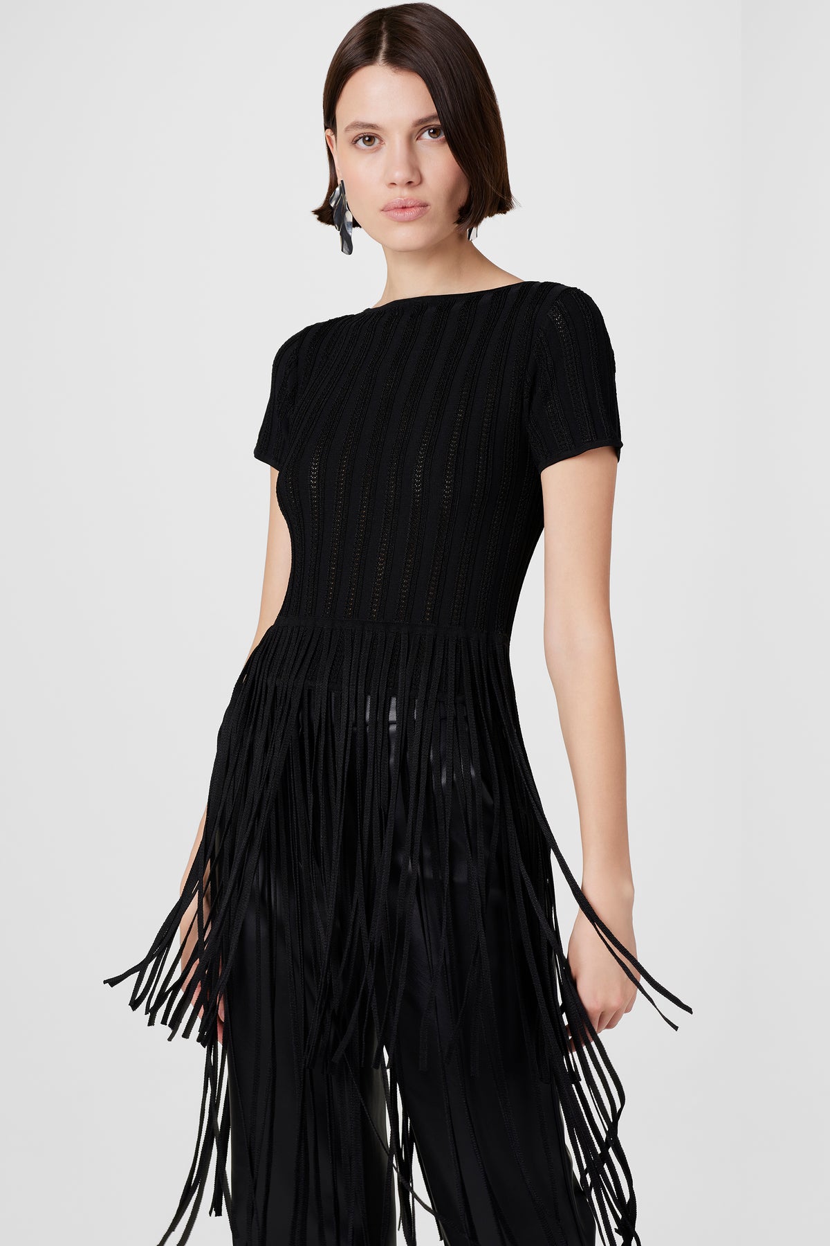 Kyra Short Sleeve Fringe Top - Toccin