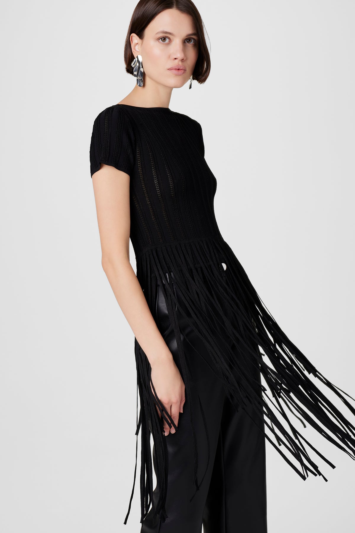 Kyra Short Sleeve Fringe Top - Toccin