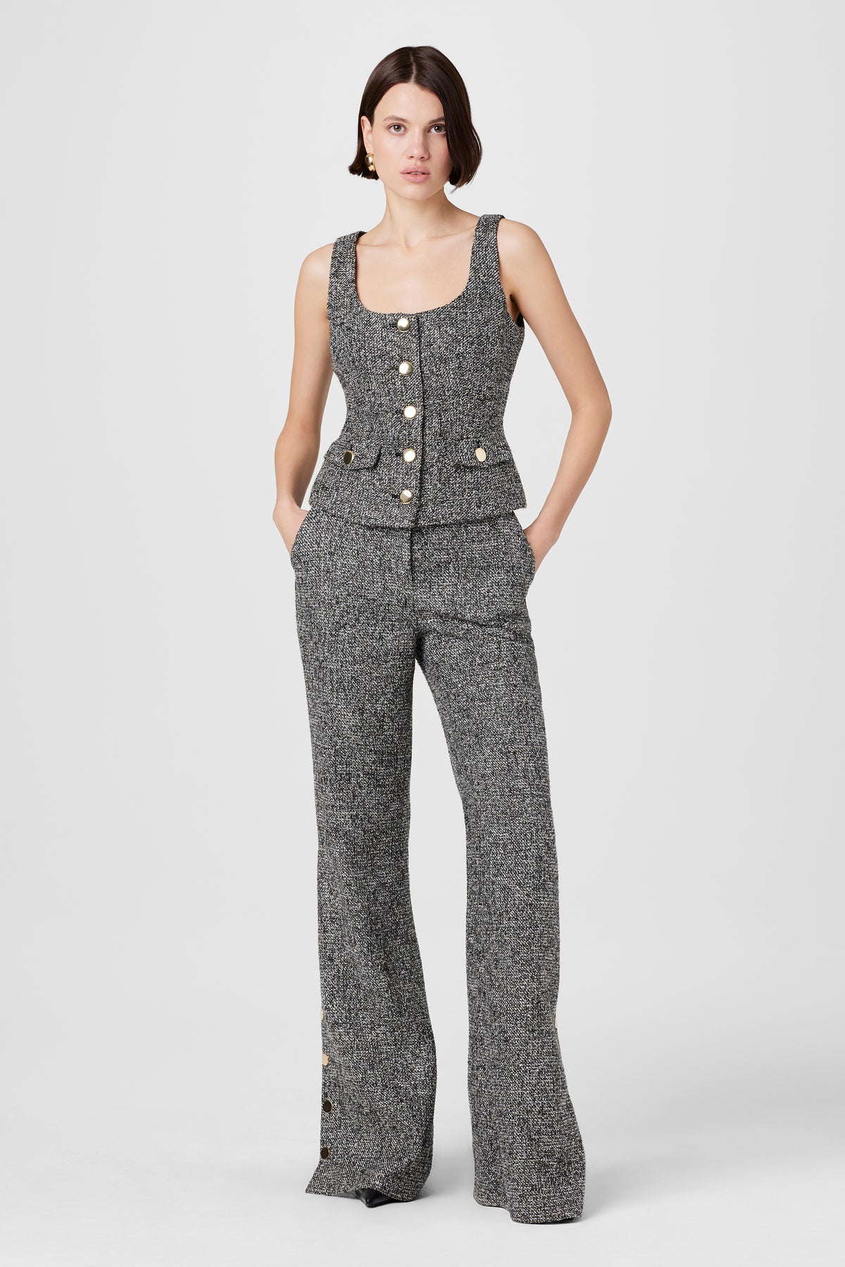Gracie Embellished Tweed Pants - Toccin
