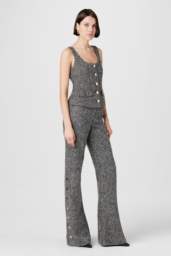 サブレ glittery tweed flare easy trousers Glitzy Vibes Rhinestone Knit Flare Pants | Windsor