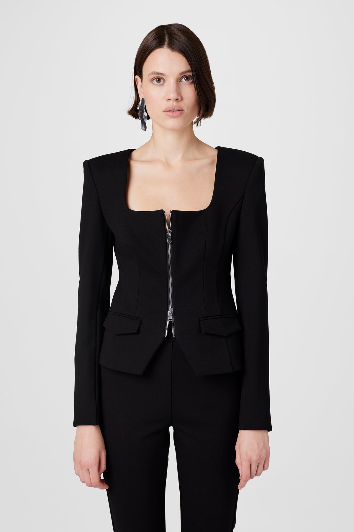 Koda Zip Front Long Sleeve Top - Toccin