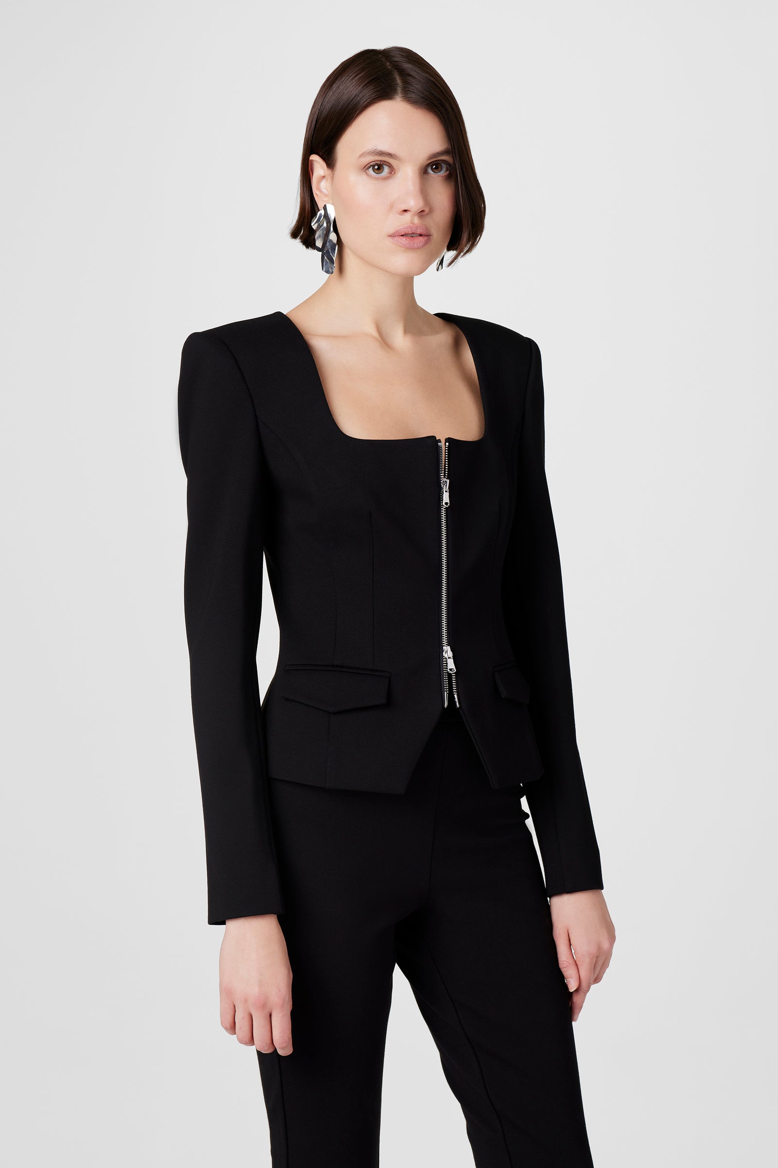 Koda Zip Front Long Sleeve Top - Toccin