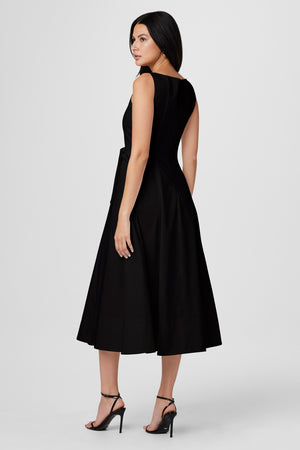 Cady Corset Tie Front Midi Dress - Toccin