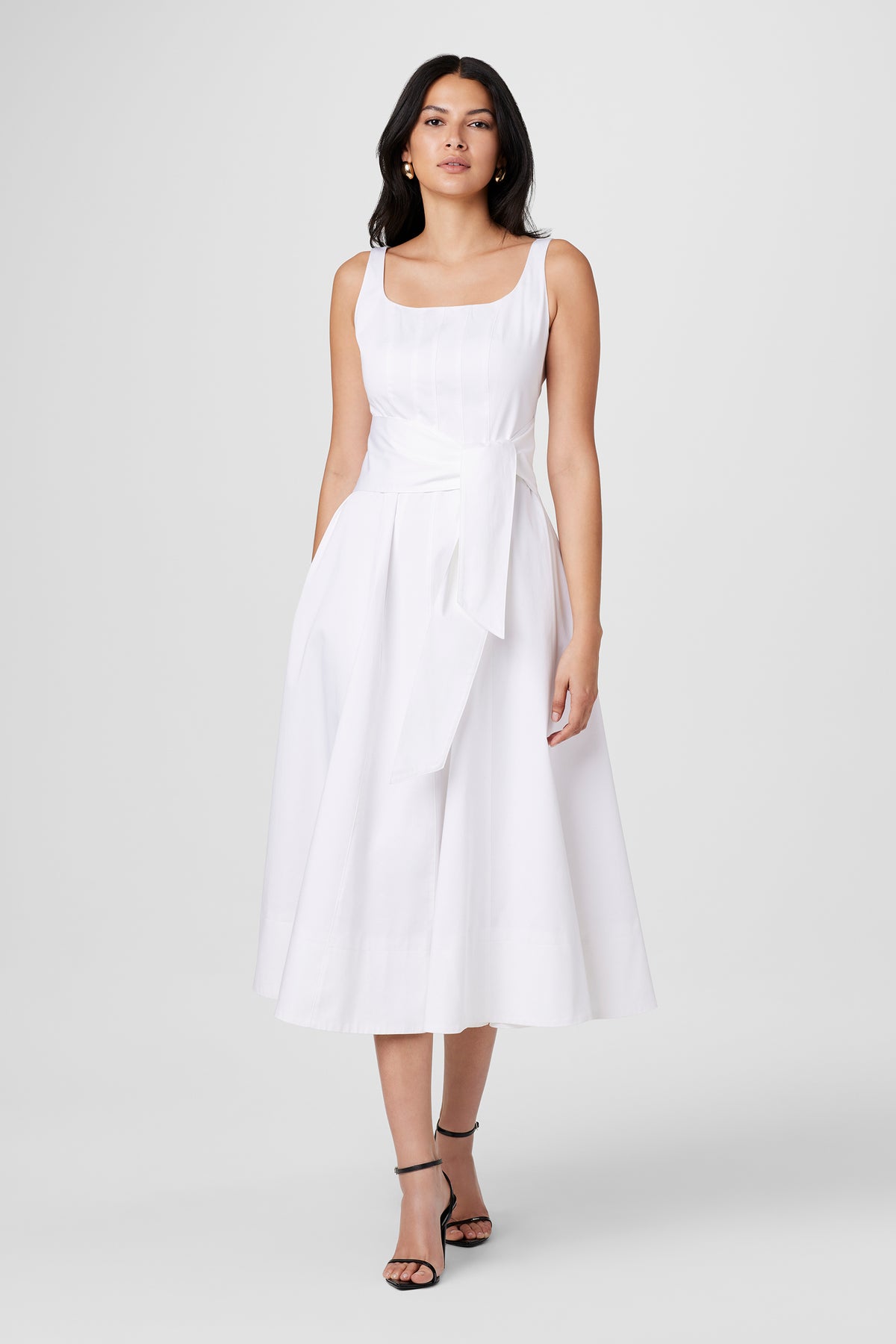 Cady Corset Tie Front Midi Dress - Toccin