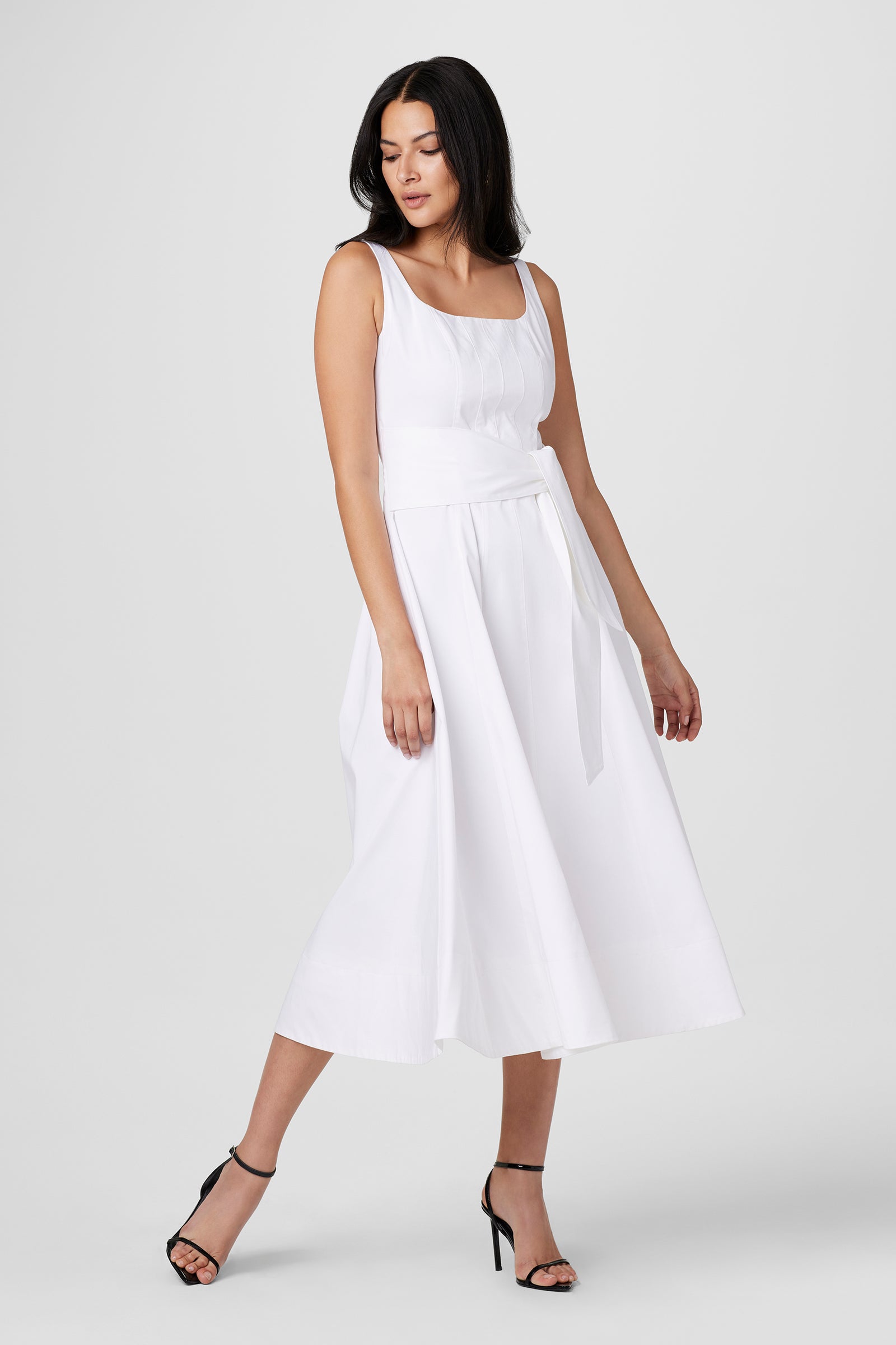 Cady Corset Tie Front Midi Dress - Toccin