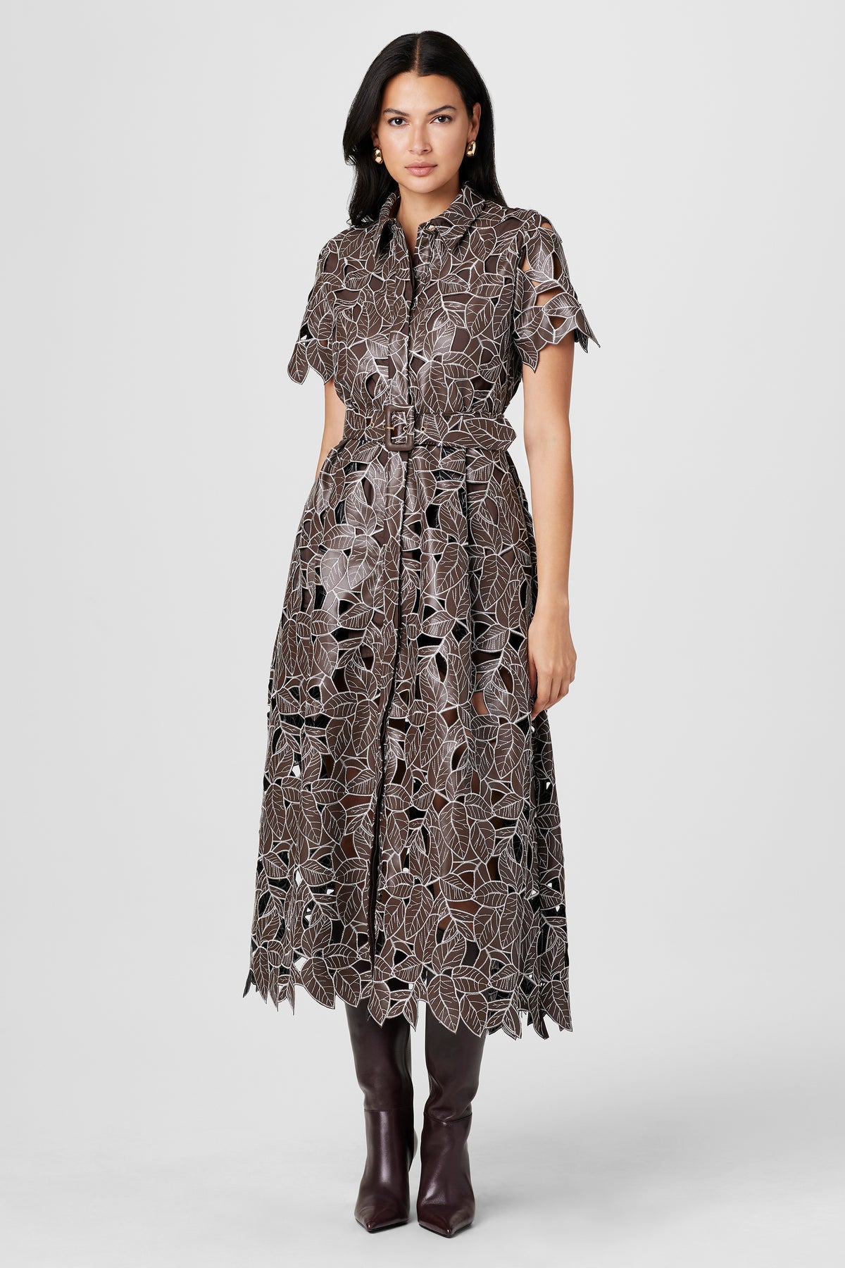 Luisa Embroidered Leather Dress - Toccin