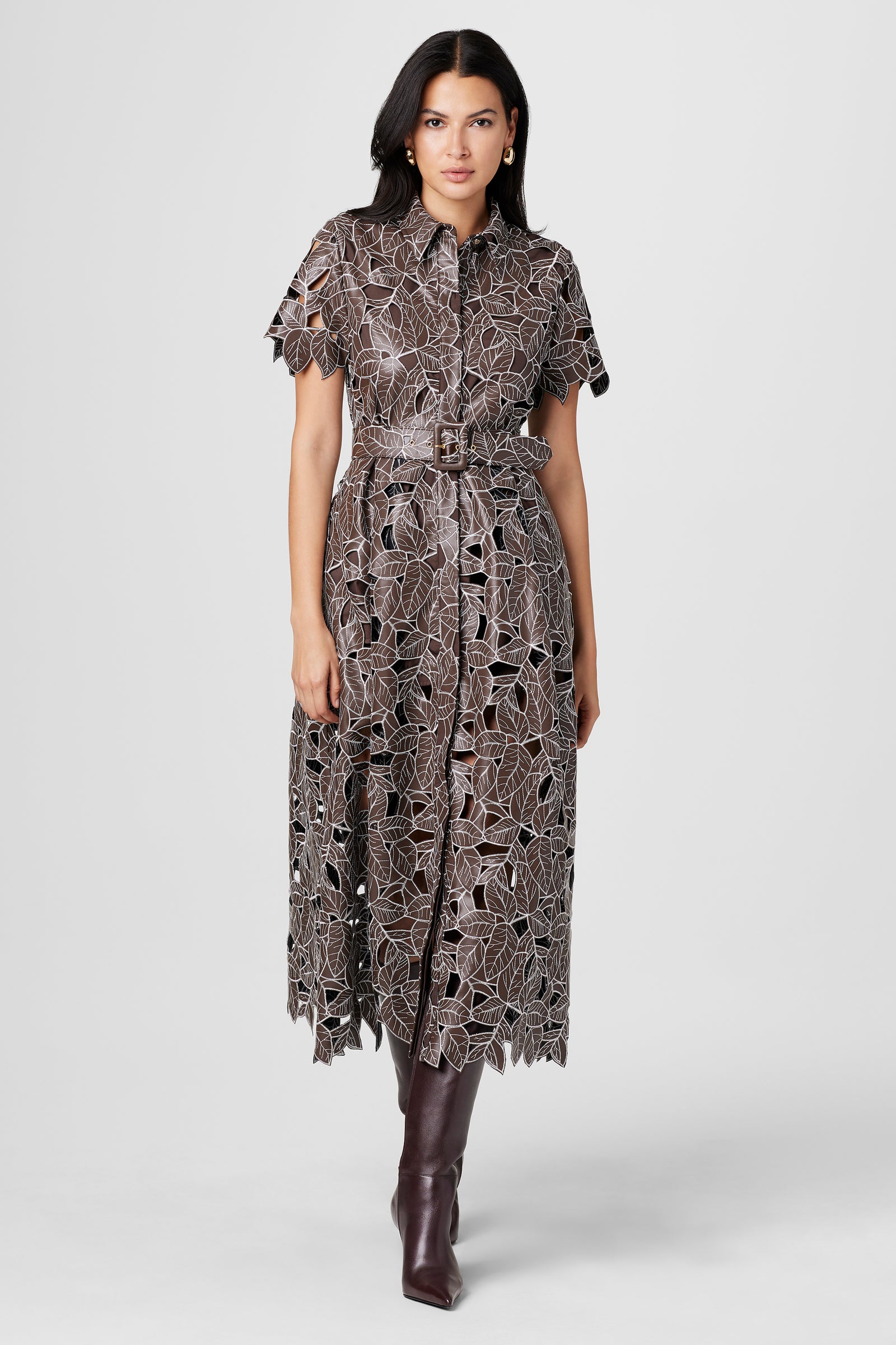 Luisa Embroidered Leather Dress - Toccin