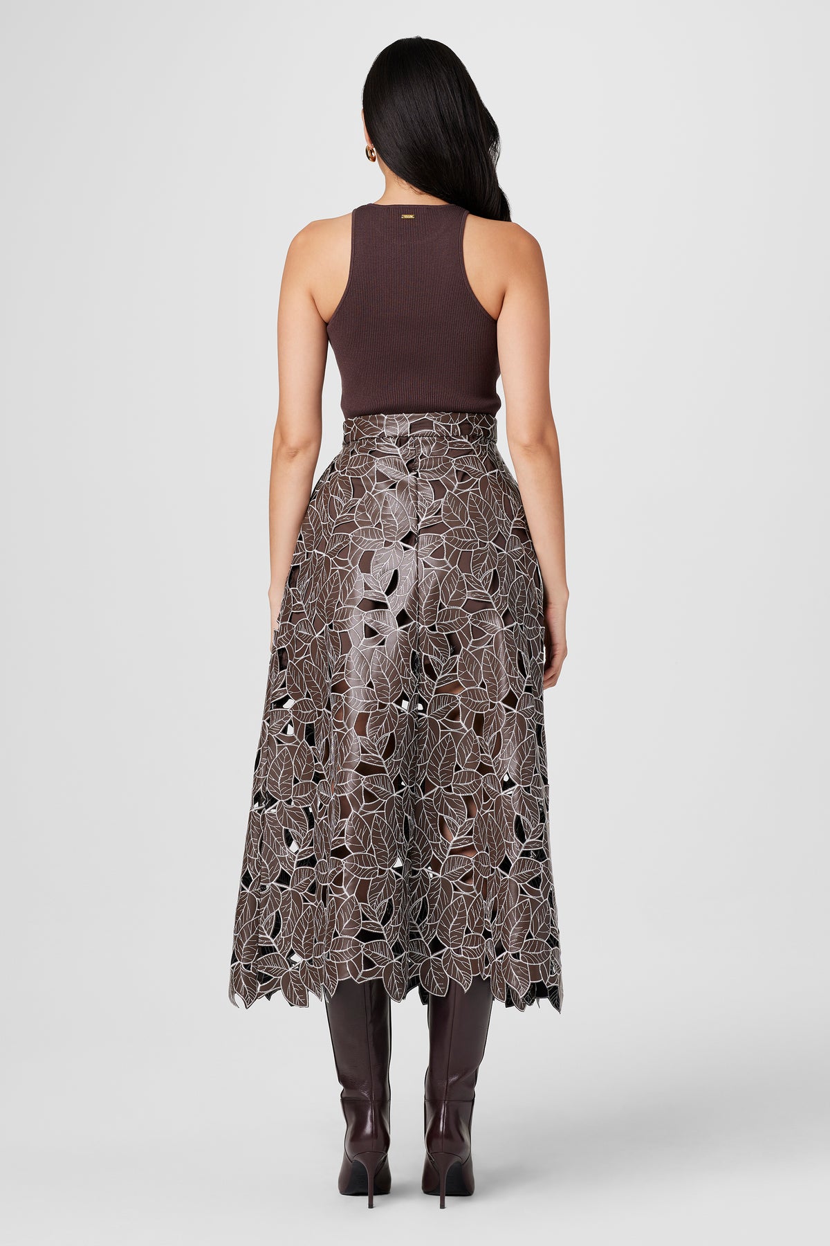 Stacy Lace Vegan Leather Skirt - Toccin