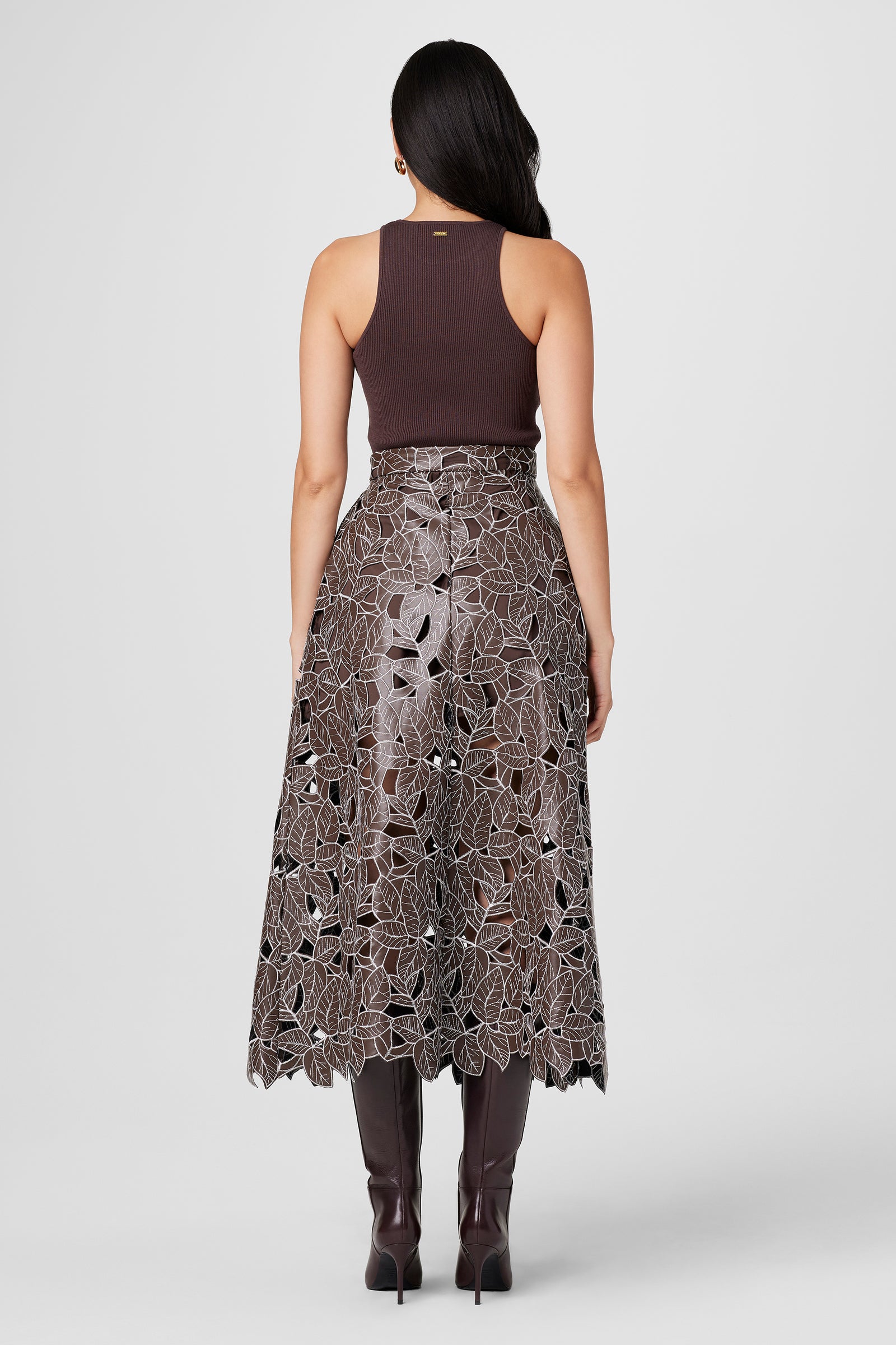 Stacy Lace Vegan Leather Skirt - Toccin