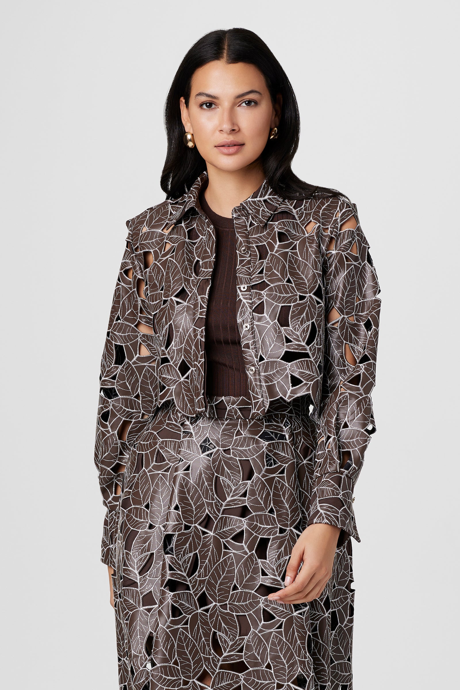 Beatrix Lace Vegan Leather Top - Toccin