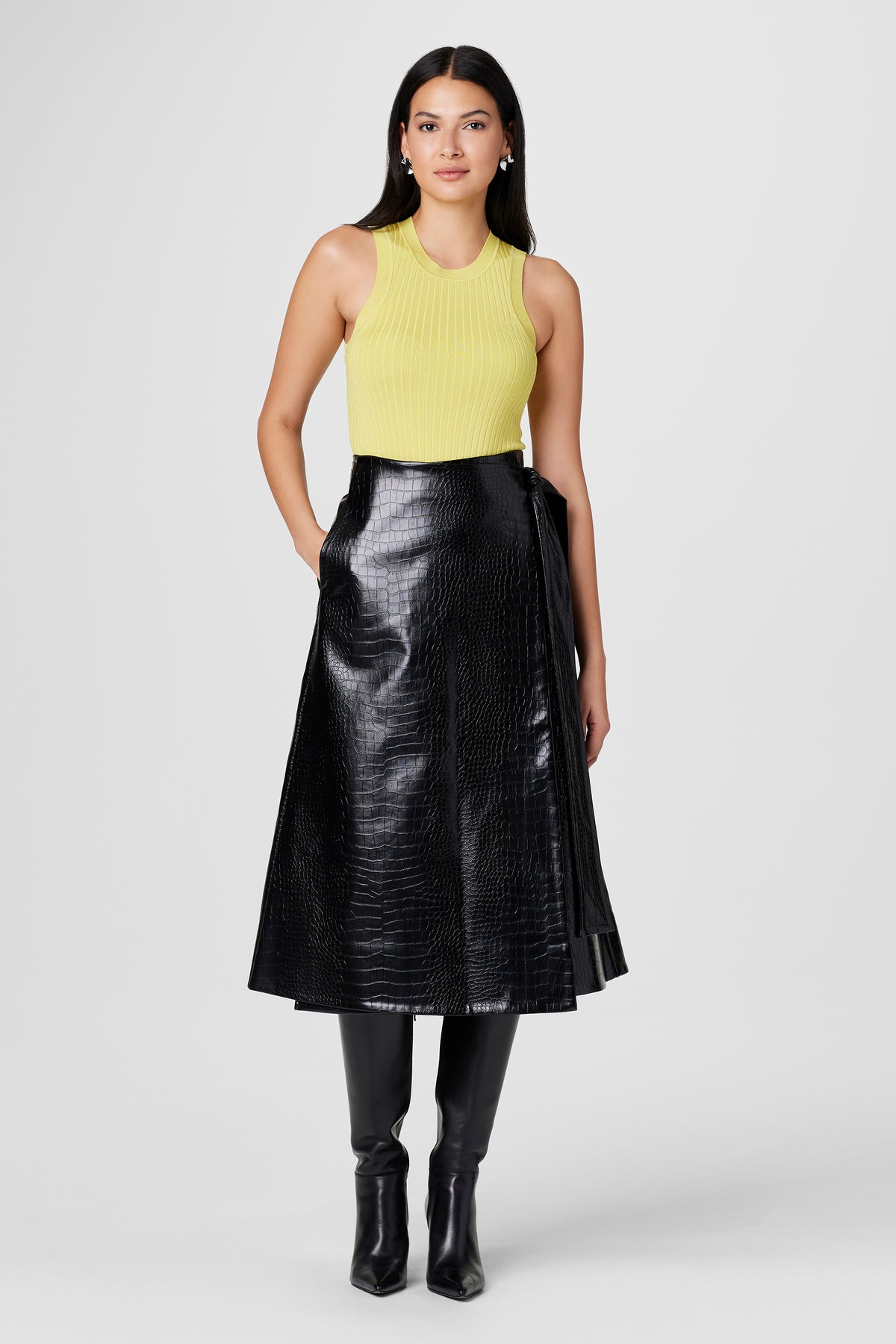 Beatrice Croc Vegan Skirt - Toccin