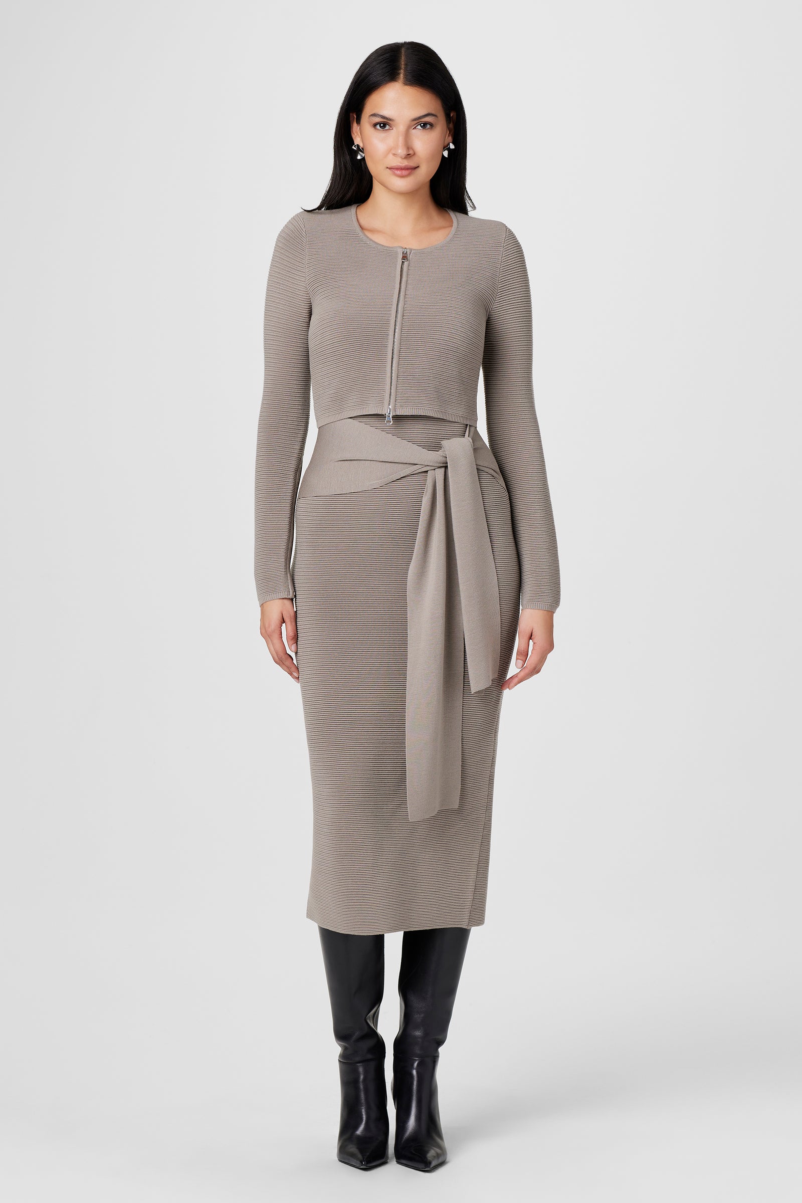 Elia Tie Front Knit Dress - Toccin