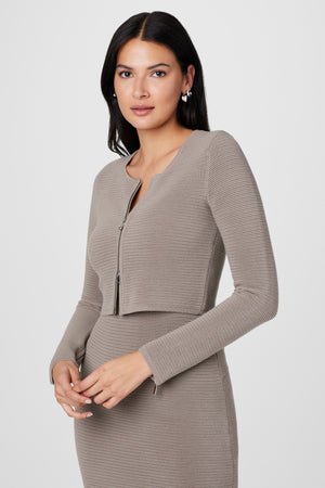 Tasha Zipper Crop Cardigan - Toccin