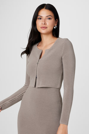 Tasha Zipper Crop Cardigan - Toccin