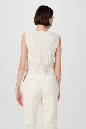 Dannie Cable Knit Shell Top - Toccin