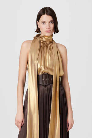 Hattie Sleeveless Metallic Blouse - Toccin