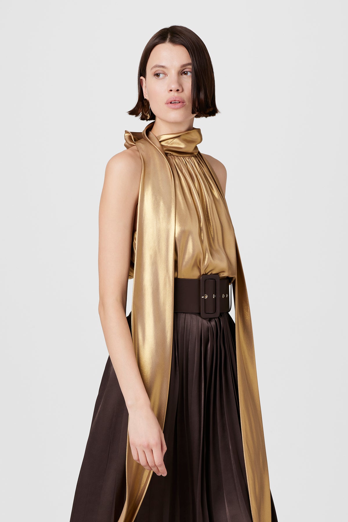 Hattie Sleeveless Metallic Blouse - Toccin