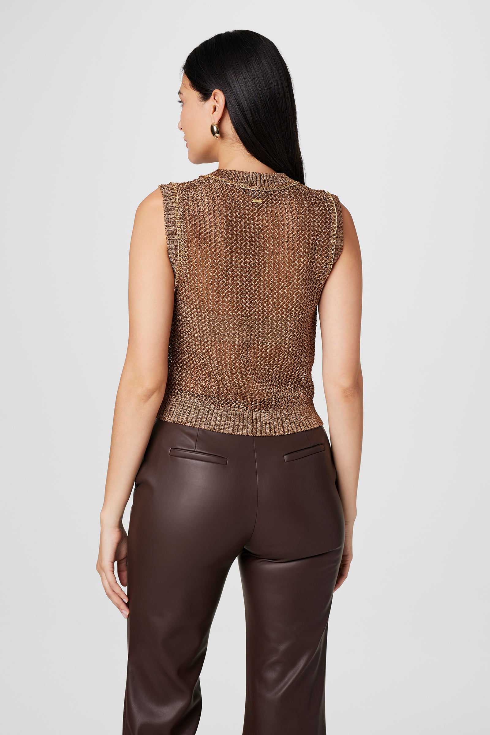 Becca Metallic Crochet Tank - Toccin