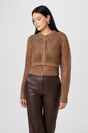 Maisie Crochet Metalic Cardigan - Toccin