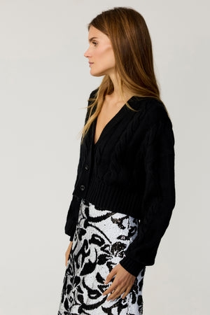 Lucie V-Neck Cropped Cashmere Cardigan