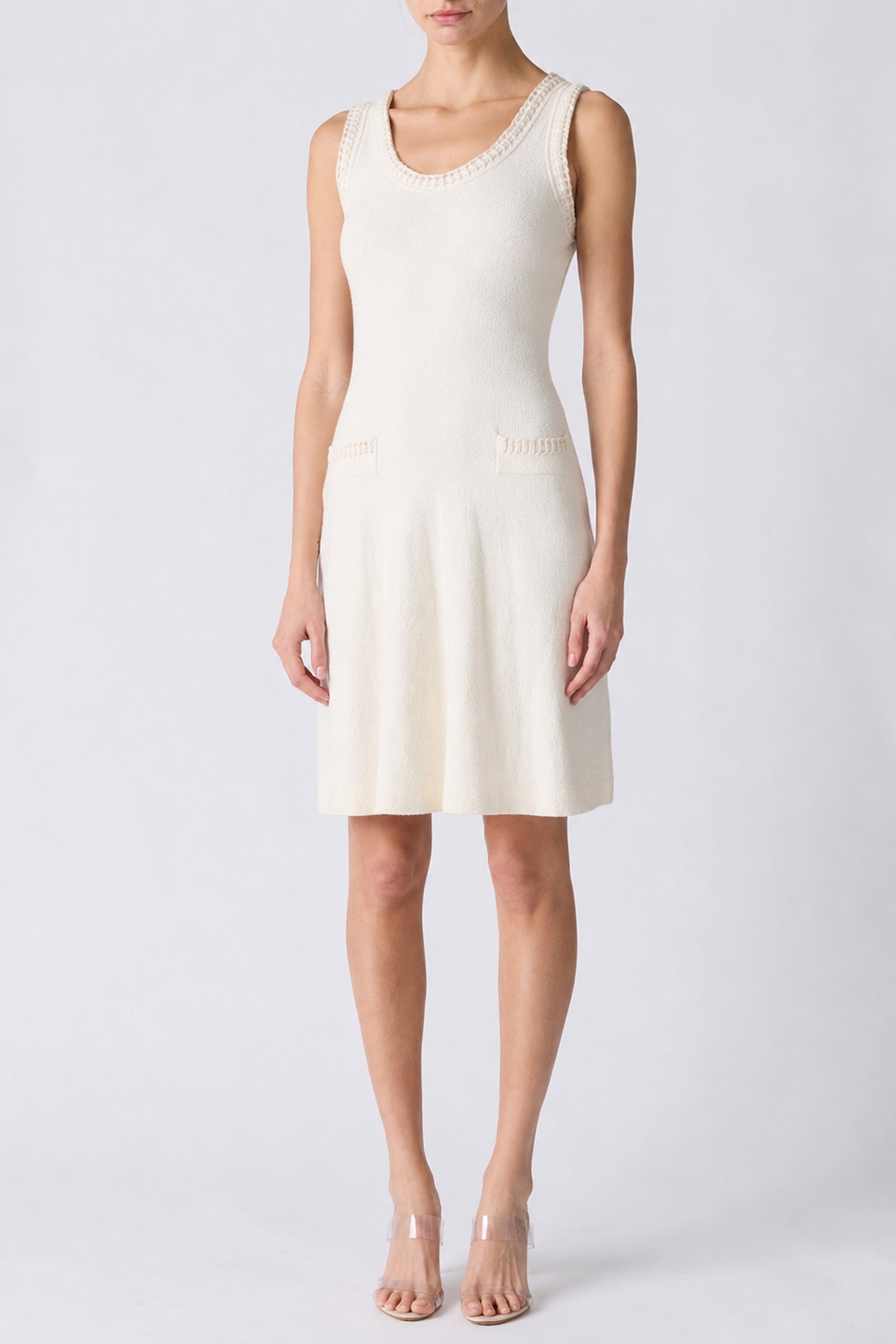 LUELLA SCOOP NECK FIT AND FLARE DRESS