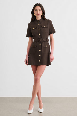 LYDIA SHORT SLEEVE SNAP FRONT DRESS