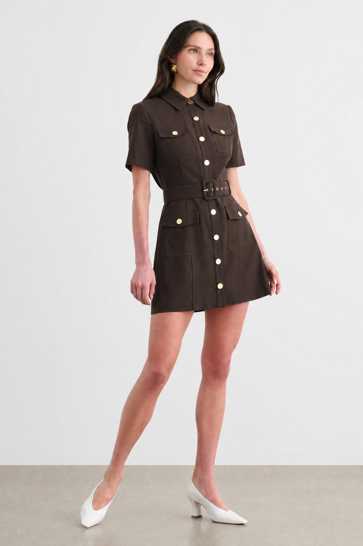 LYDIA SHORT SLEEVE SNAP FRONT DRESS