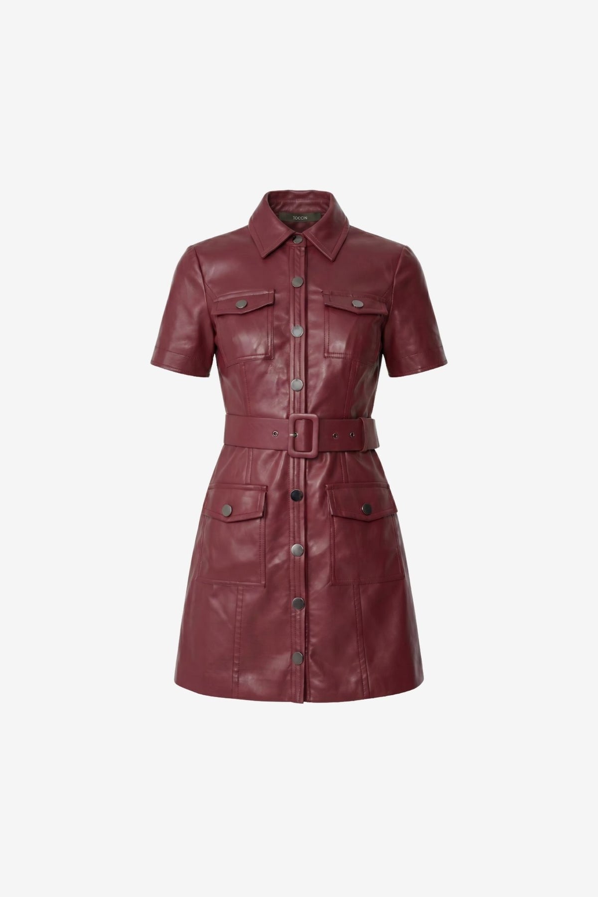 LYDIA SHORT SLEEVE SNAP FRONT MINI DRESS