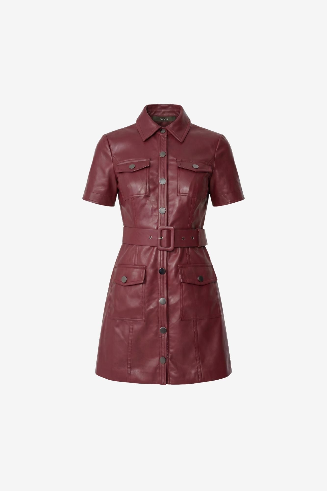 LYDIA SHORT SLEEVE SNAP FRONT MINI DRESS