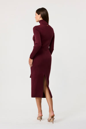 Logan Long Sleeve Turtleneck Tie Front Dress