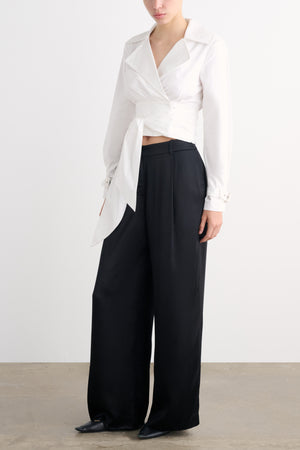 MALANI COLLARED WRAP TOP - Toccin