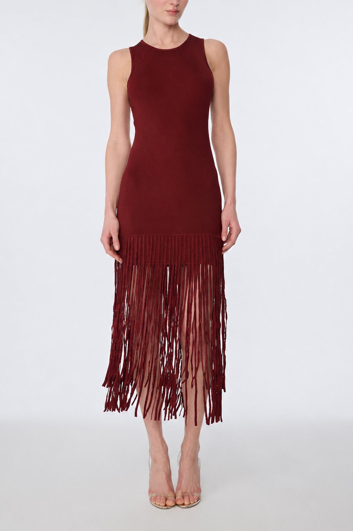 MARGAUX RACER MINI DRESS WITH FRINGE