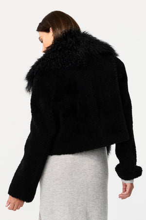 Marley Mongolian Fur Collared Jacket - Toccin