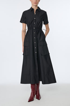 MAXINE SHORT SLEEVE SHIRT DRESS WITH CARGO POCKETS