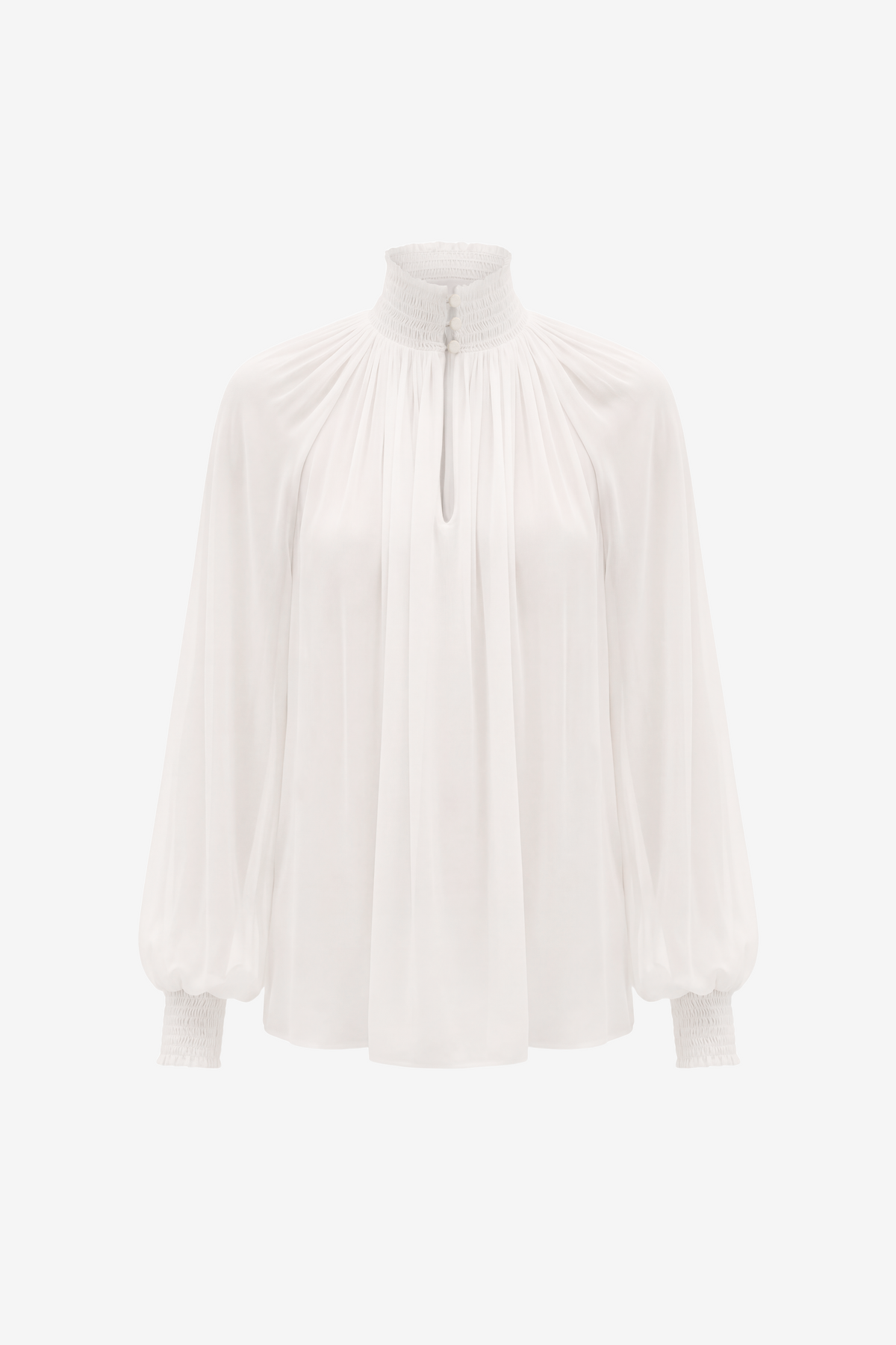 OCTAVIA SMOCKED NECK GATHERED BLOUSE - Toccin