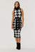 Peggy Sleeveless  Large Houndstooth Tie-Front Dress