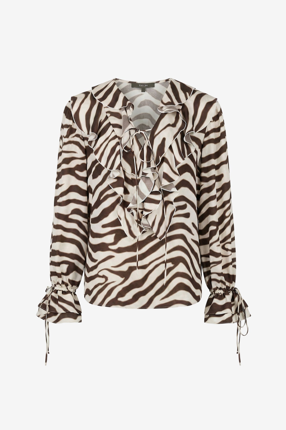 PIA V-NECK RUFFLE BLOUSE