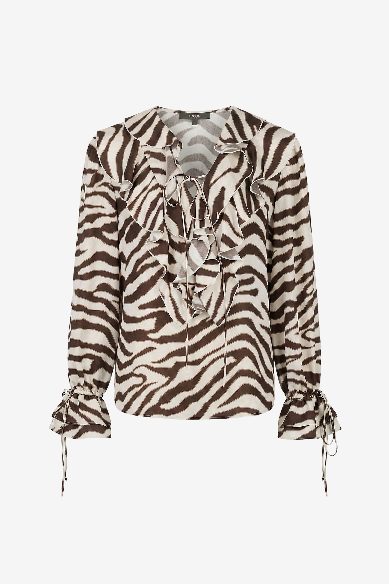PIA V-NECK RUFFLE BLOUSE