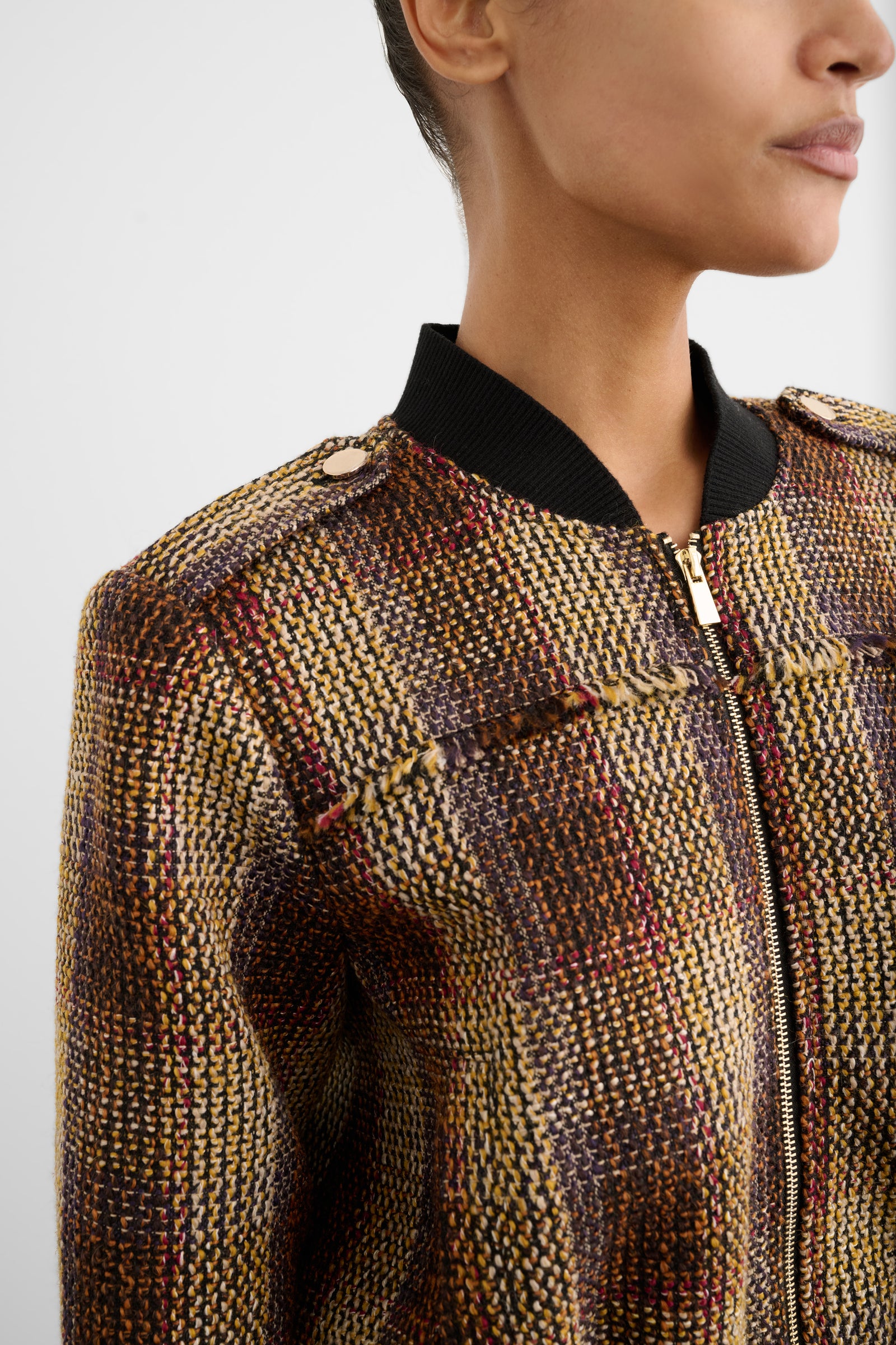 PIERCE BOMBER JACKET WITH FRINGE DETAIL
